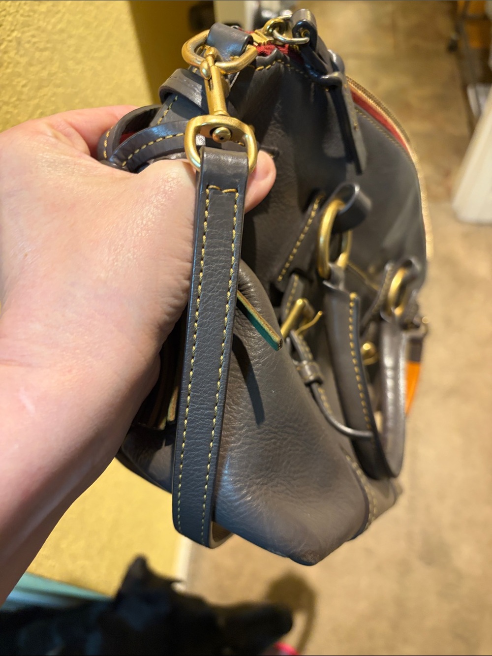 Dooney & Bourke Dark Brown Leather Satchel with Matching Wallet - Picture 6 of 6